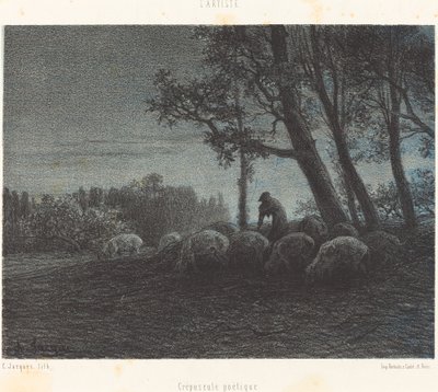 Poetický soumrak od Charles Emile Jacque