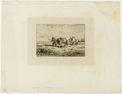 Přechod přes most od Charles Emile Jacque