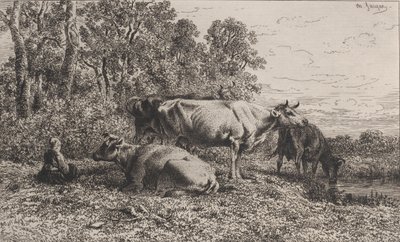 Holandské krávy, 1864. od Charles Emile Jacque