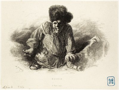 Elshie, černý trpaslík od Charles Emile Jacque