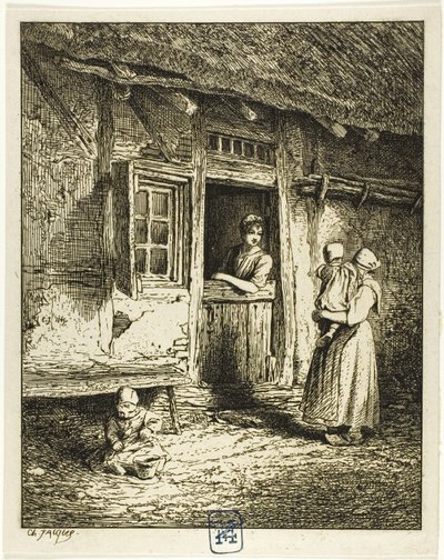 Vchod do rolnického domu od Charles Emile Jacque