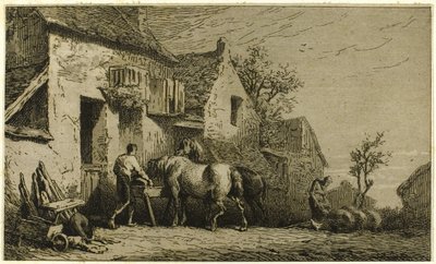 Vchod do hostince se Stable Boyem od Charles Emile Jacque