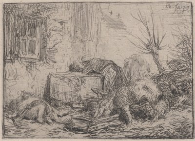 Hospodářský dvůr, ca. 1845. od Charles Emile Jacque
