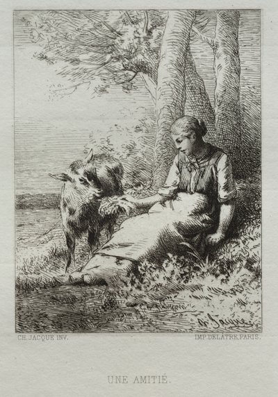 Přátelství od Charles Emile Jacque