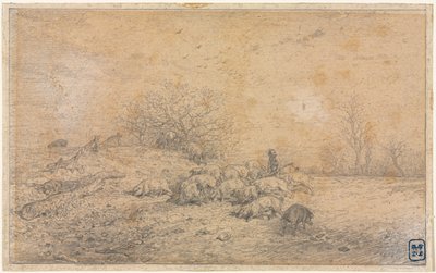 Stádo prasat od Charles Emile Jacque