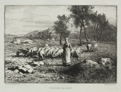 Stádo prasat, 1868. od Charles Emile Jacque