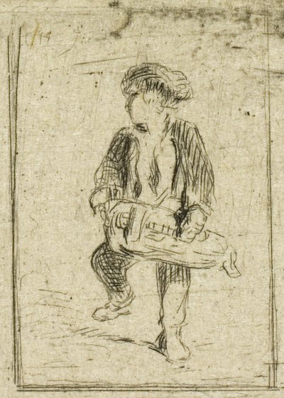 Hráč Hurdy-Gurdy od Charles Emile Jacque