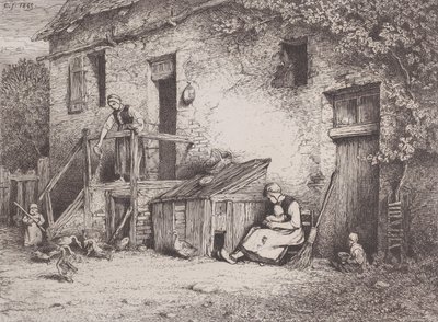 Před domem, 1845. od Charles Emile Jacque