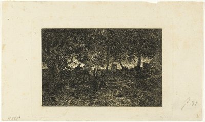 V lese od Charles Emile Jacque