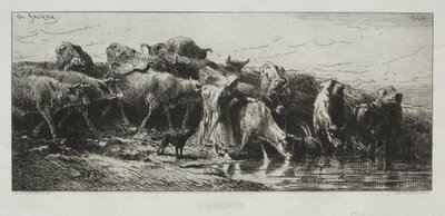 LAbreuvoir, 1866. od Charles Emile Jacque