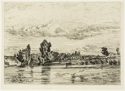 Krajina poblíž Asnières od Charles Emile Jacque