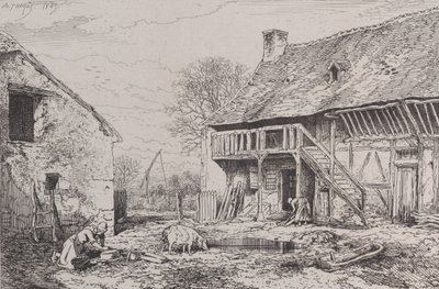 Krajina selského dvora, 1845. od Charles Emile Jacque