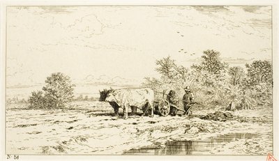 Krajina s farmářskými dělníky od Charles Emile Jacque