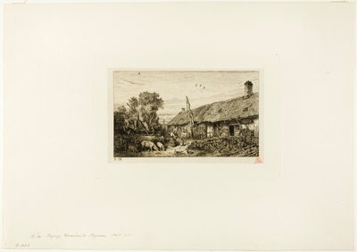 Krajina s rolnickým domem od Charles Emile Jacque
