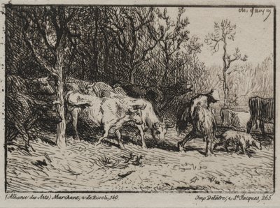 Le Vacheur. od Charles Emile Jacque