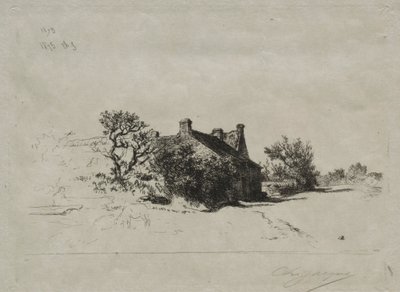 Les Petits Maisons Kercassier, 1875. od Charles Emile Jacque