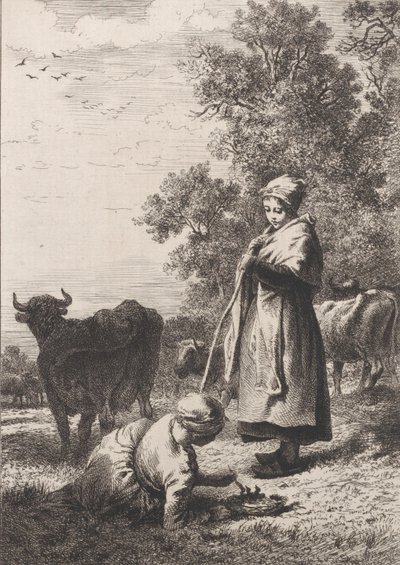 Malé dojičky, 1864. od Charles Emile Jacque