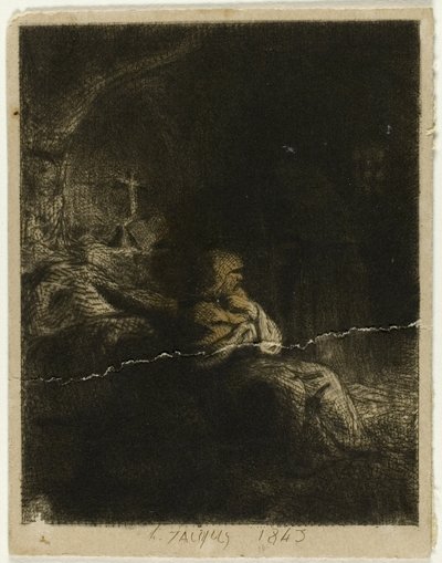 Mnich v modlitbě od Charles Emile Jacque