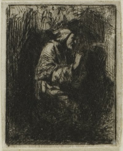 Mnich v modlitbě od Charles Emile Jacque