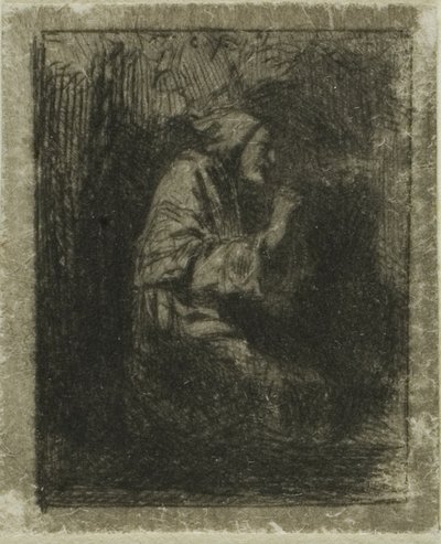 Mnich v modlitbě od Charles Emile Jacque