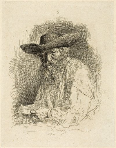 Starý muž s nepořádkem cínem od Charles Emile Jacque