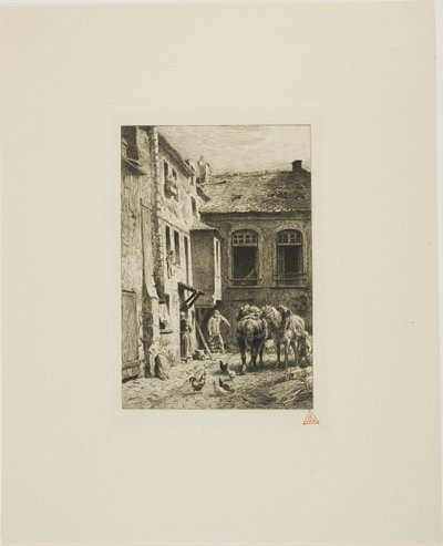 Pařížské nádvoří od Charles Emile Jacque
