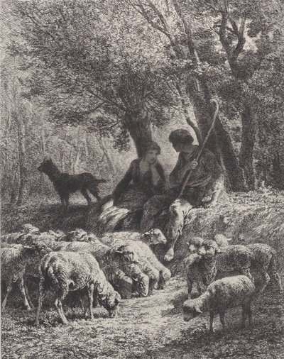 Pastorační scéna, 1864. od Charles Emile Jacque