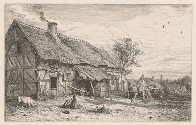 Selský dům od Charles Emile Jacque