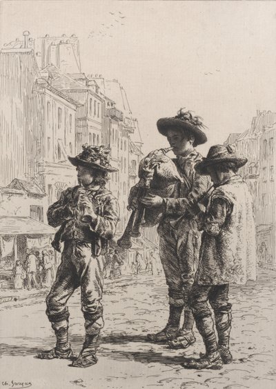 Pifferaris, 1864. od Charles Emile Jacque