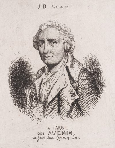 Portrét J.B. Greuze, 19. století. od Charles Emile Jacque