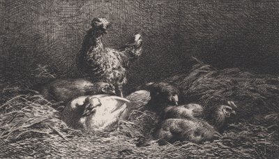 Slepice, 1867. od Charles Emile Jacque