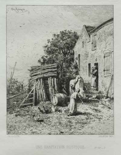 Rustikální dům od Charles Emile Jacque
