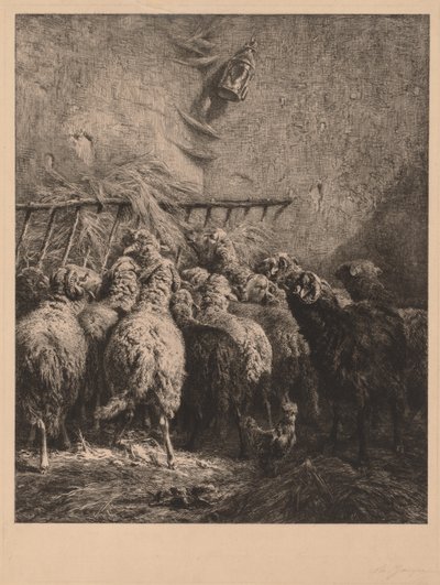 Ohrada pro ovce v Béarnu od Charles Emile Jacque