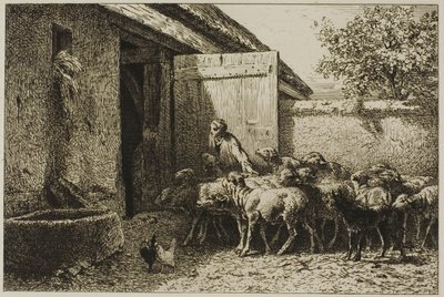 Pastýřka od Charles Emile Jacque