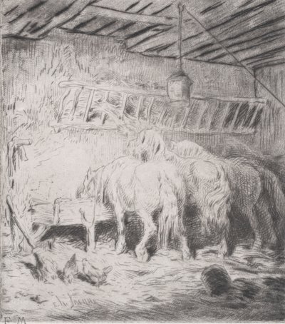 Stáj, 1848. od Charles Emile Jacque