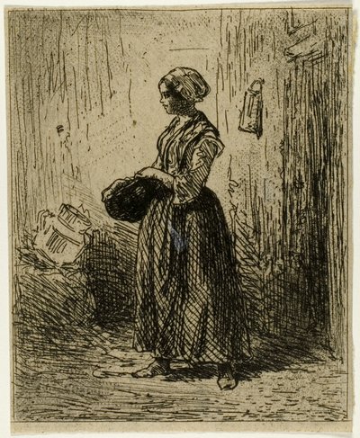 Stojící rolnická žena od Charles Emile Jacque