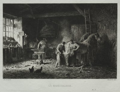 Kovárna od Charles Emile Jacque