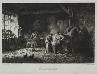 Kovárna. od Charles Emile Jacque
