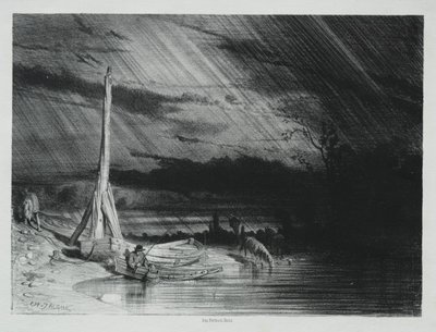 Rybář, deštivé počasí, 1847. od Charles Emile Jacque