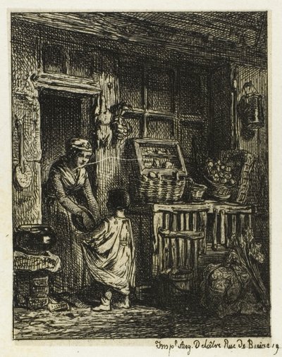 Obchodník s ovocem a dítě od Charles Emile Jacque