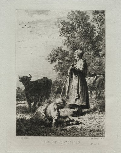 Malí pastevci od Charles Emile Jacque
