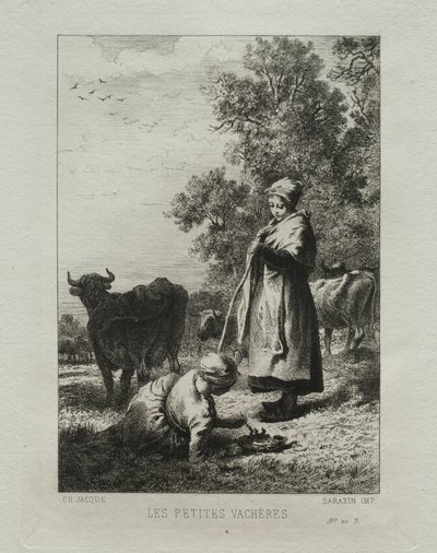 Malí pastevci. od Charles Emile Jacque