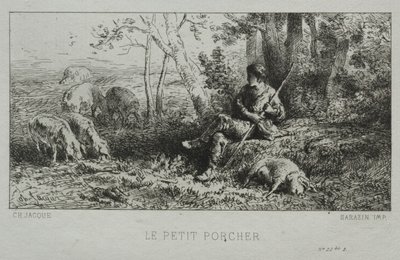 Malý pastevec vepřů. od Charles Emile Jacque