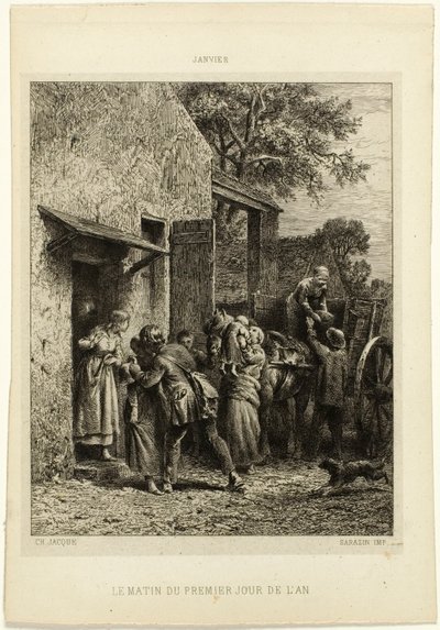 Ráno prvního dne v roce od Charles Emile Jacque