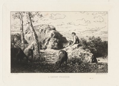 Marnotratné dítě. od Charles Emile Jacque