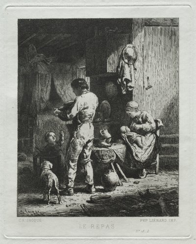 The Repast od Charles Emile Jacque