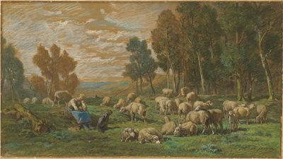 Pastýřka od Charles Emile Jacque