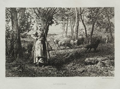 Pastýřka od Charles Emile Jacque