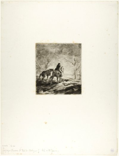 Cestovatel na koni od Charles Emile Jacque