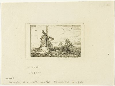 Větrný mlýn od Charles Emile Jacque